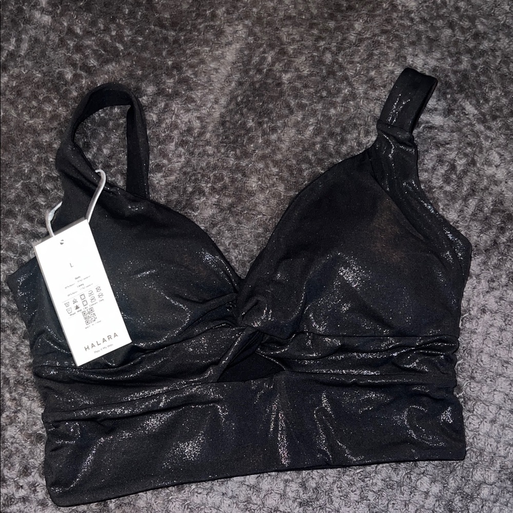 Halara Black Shimmer Bralette